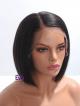 10" 150% Natural Black Silky Straight Summer Bob Human Hair Full Lace Wig With Petite Size