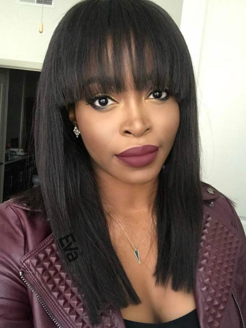 Mary 10 16 Custom Length And Density Bob Human Hair Full Lace Wig With Bangs In Stock Human Hair Wigs Evawigs