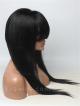 20" Silky Long Straight Full Lace Human Hair Wig with Bangs