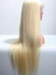 26" Silky Straight #613 Blonde Virgin Hair 6" Parting Lace Front Wig