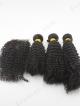 Mix Lengths Natural Black Kinky Curly 100% Brazilian Virgin Human Hair Weave With Hair Closure
