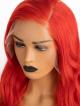 20" 150% Red Wavy Human Hair Silk Top HD Full Lace Wig