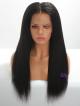 18" HD OFF BLACK KINKY STRAIGHT 6" LACE FRONT LARGE SIZE WIG