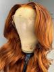 CUSTOM COLOR AND LENGTH 16"-26" AVAILABLE LIGHT COPPER RED COLOR HUMAN HAIR WIG
