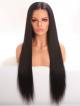 26" 150% Natural Black Silky Straight Human Hair Full Lace Wig