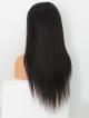 22" 180% Natural Black Yaki Straight Human Hair 6" Lace Front Wig With Fake Scalp