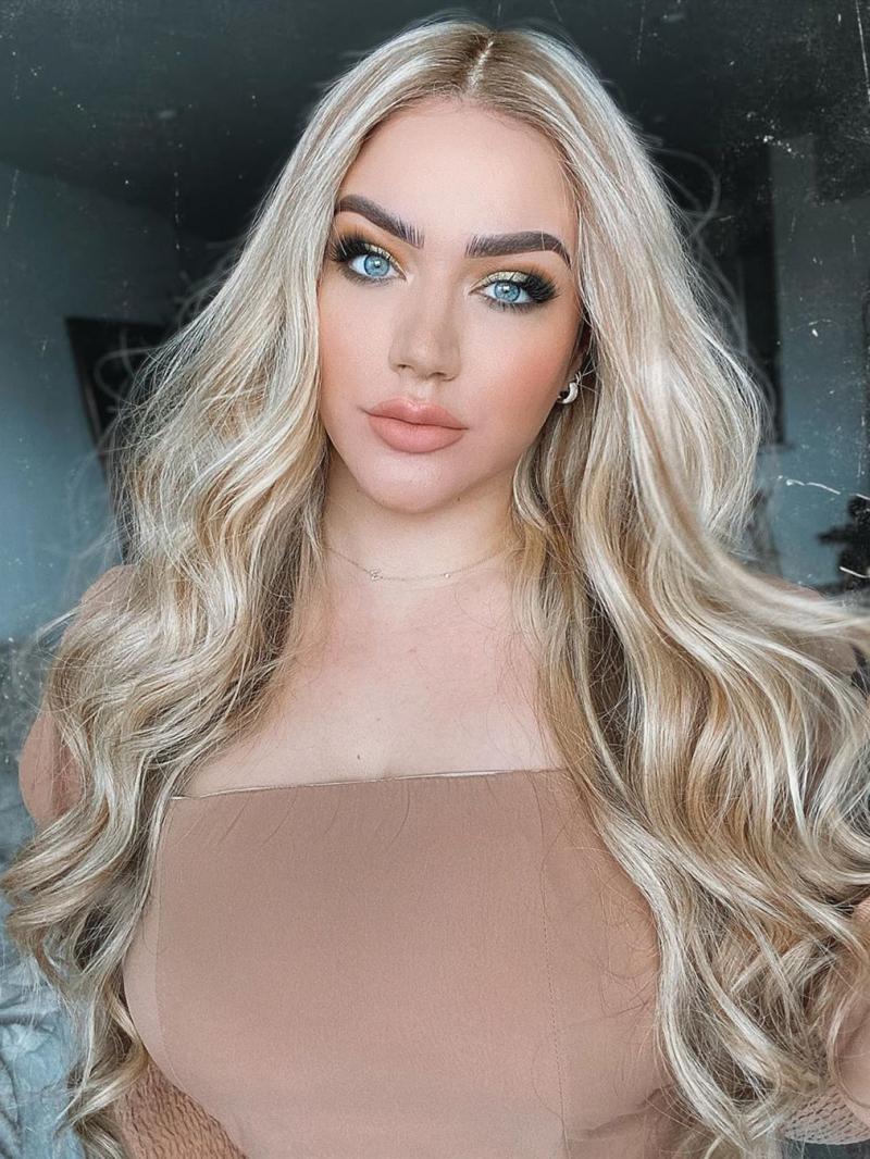 Mixed Blonde Hair Color Custom Full Lace Human Hair Wig
