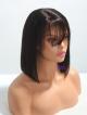 12" Silky Straight Bob with Bangs 360 Lace Wig