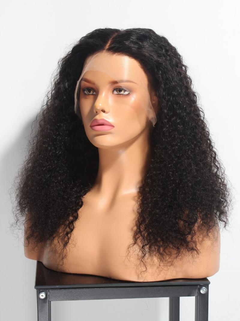 NEW IN - 10"-16" INVISIBLE HD LACE SWISS LACE NATURAL BLACK CURLY 360 LACE WIG