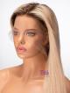 Brazilian Virgin Human Hair Blonde Full Lace Wig with Dark Root Custom Color Length and More