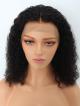 14" 150% Natural Black Curly Human Hair 4" Lace Front Wig