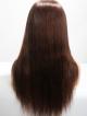 Medium Dark Brown Silky Straight Lace Front Wig With Bangs