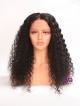 20” 180% Density Natural Black Curly 4" Lace Parting Human Hair Wig