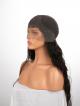 22" 150% Off Black Wavy Human Hair 4" Lace Front Wig