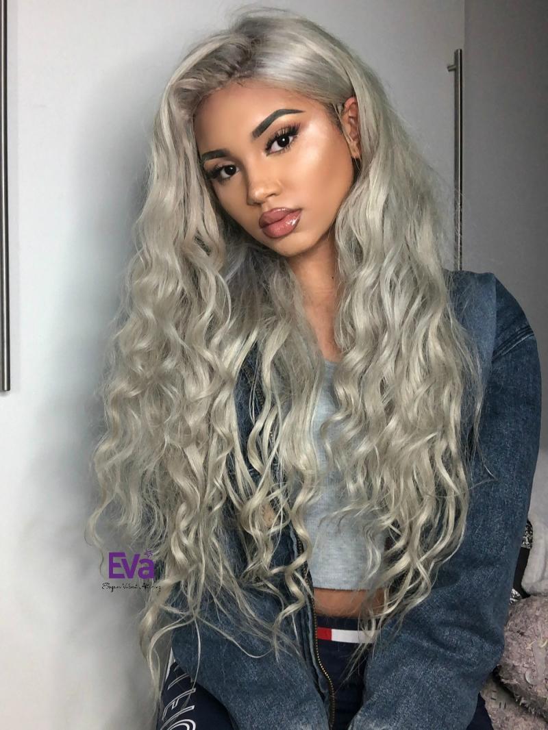 Platinum Blonde Full Lace Virgin Human Hair Wig 16 26