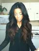 16"-26" Best Seller Long Wavy Brown Ombre Full Lace Virgin Human Hair Wig Custom Color Available