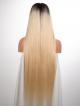 30" 180% Custom Color Silky Straight Human Hair Silk Top Full Lace Wig WIth Custom Size