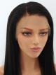 10"-24" Silky/Yaki Straight 4" Parting Bleached Knots Glueless Lace Front Wig
