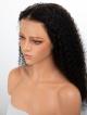24" 150% Natural Black Curly Human Hair HD 6" Lace Front Wig With Large Size