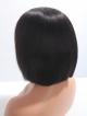 10" 150% Natural Black Silky Straight Summer Bob Human Hair Full Lace Wig With Petite Size