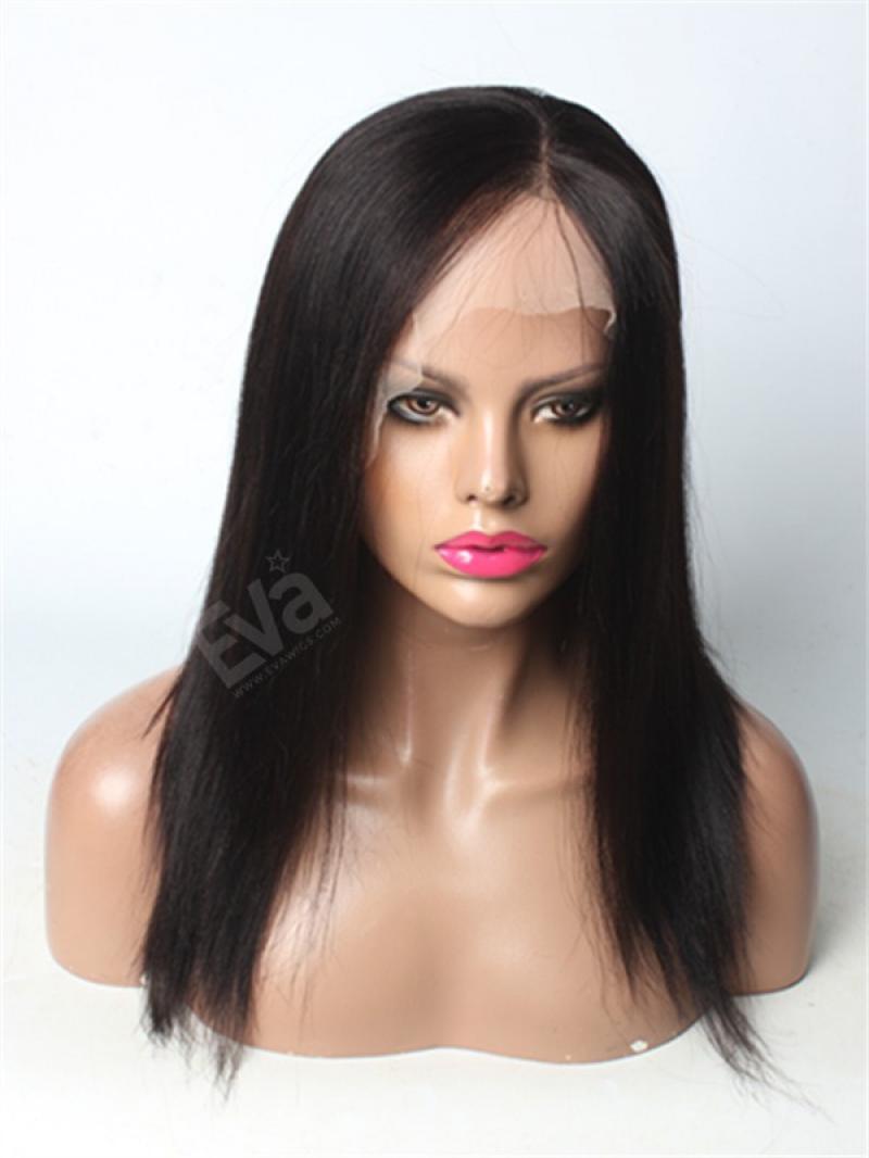 Yaki Straight #1B - Off black Lace Front Human Hair Wig