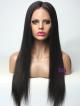 22" 180% Hair Density Natural Black SK016 Silky Straight Full Lace Human Hair Wig