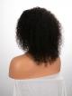 12" 130% Natural Black Curly Human Hair Full Lace Wig With Custom Cap Size