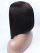 [Stock Lace Front] Angled Bob Cut Center Part Silky Straight Human Hair Lace Front Wig