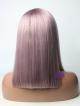 Grayish Purple Virgin Human Hair Lace Front Wig with Dark Root
