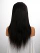 18" 150% Natural Black Silky Straight Human Hair 6" Lace Front Wig With Fake Scalp - Petite Size