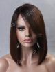 Ombre Inverted Cut Lob with Side Bangs Full Lace Human Hair Wig