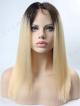 [Custom Lace Front] Blonde Color Straight Lace Front Human Hair Wig Dark Root Available