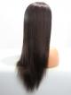 20" Darkest Brown Stocked Silk Straight Lace Front Human Hair Wig