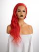 20" 150% Red Wavy Human Hair Silk Top HD Full Lace Wig