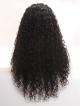 22" 150% Natural Black Deep Curly Human Hair 4" Lace Front Wig