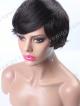Natural Black Machine Made Human Hair Wig With Large Cap Size