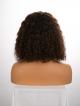 12" 150% Medium Dark Brown Curly Human Hair Full Lace Wig