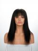 14" 130% Off Black Yaki Straight Human Hair Full Lace Wig With Petite Size