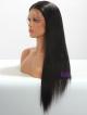Stock 3" Parting Long Straight 100% Indian Remy Human Hair Silky Straight Lace Front Wig