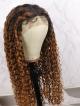 10"-24" CURLY 4" PARTING BLEACHED KNOTS GLUELESS LACE FRONT WIG